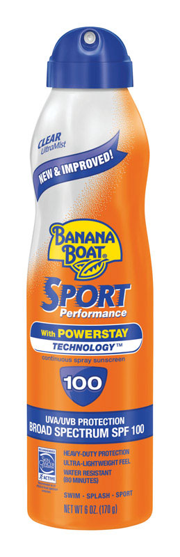 Banana Boat POWERSTAY TECHNOLOGY Continuous Spray Sunscreen 6 oz. (Pack of 12)