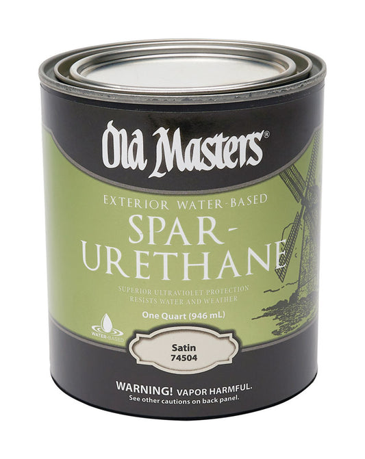 Old Masters Satin Clear Water-Based Spar Urethane 1 qt. (Pack of 4)