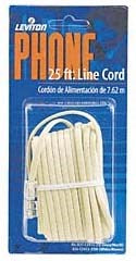 Leviton 835-C2413-25I 25' Ivory Phone Line Cord