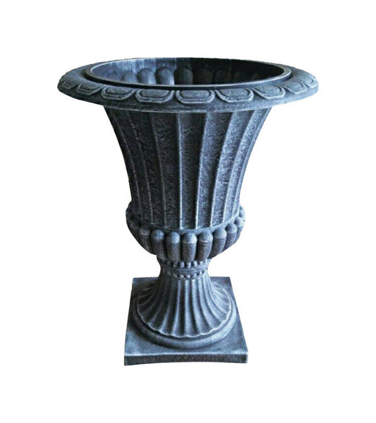 Infinity 21-1/4 in. H Polyresin Grecian Urn Planter Gray (Pack of 4)