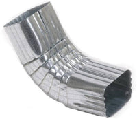 Front Gutter Elbow, Style A, 75 Degree, Mill Finish Galvanized Steel, 3 x 4-In.