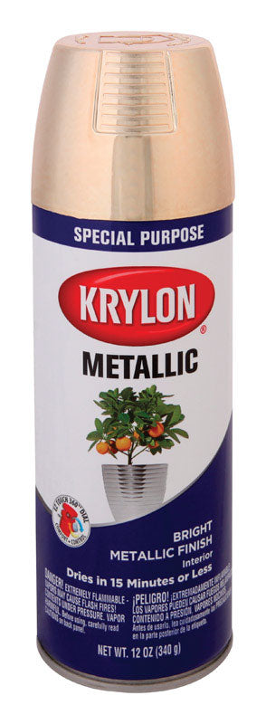 Krylon Special Purpose Brilliant Bright Gold Metallic Spray Paint 12 oz. (Case of 6)