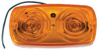 LED Marker Light, Amber Bulls Eye With White Base, 4 x 2-In.