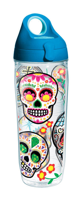 Tervis 24 oz Sugar Skull Multicolored BPA Free Insulated Bottle