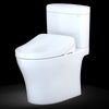 TOTO® WASHLET®+ Aquia IV® 1G® Cube Two-Piece Elongated Dual Flush 1.0 and 0.8 GPF Toilet with Auto Flush S500e Bidet Seat, Cotton White - MW4363046CUMFGA#01
