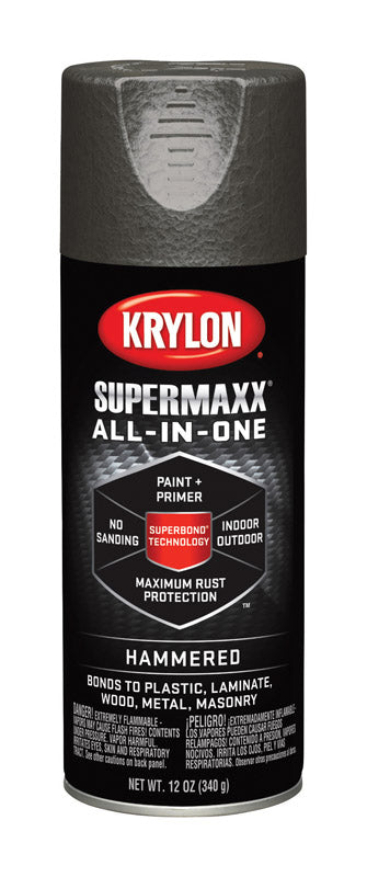 Krylon SuperMaxx Hammered Dark Bronze Paint + Primer Spray Paint 12 oz. (Pack of 6)