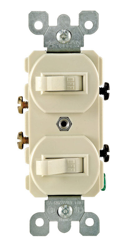 Leviton 15 amps Single Pole Toggle Switch Ivory 1 pk