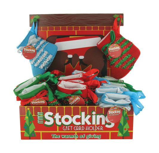 DM Merchandising  Mini Christmas Stocking  Gift Card Holders  Polyester  1 pk (Pack of 36)