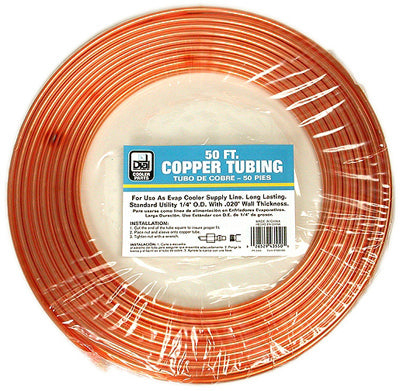 Evaporative Cooler Copper Tube, 1/4-In. x 50 Ft.