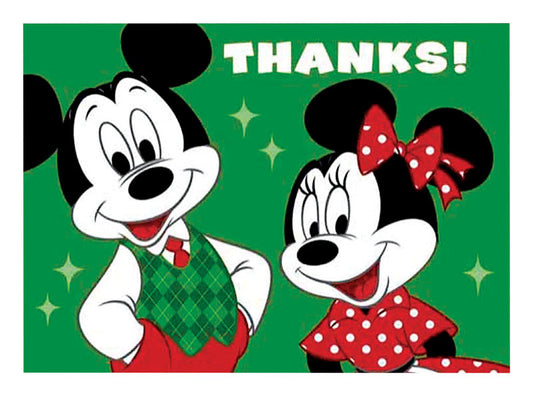 Hallmark Multi-Color Mickey/Minnie Thank You Notes Cards (Pack of 2)