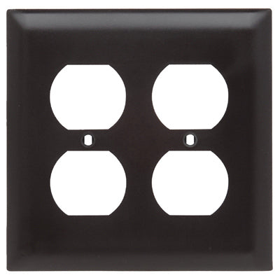 Duplex Nylon Wall Plate, 2-Gang, Brown (Pack of 12)