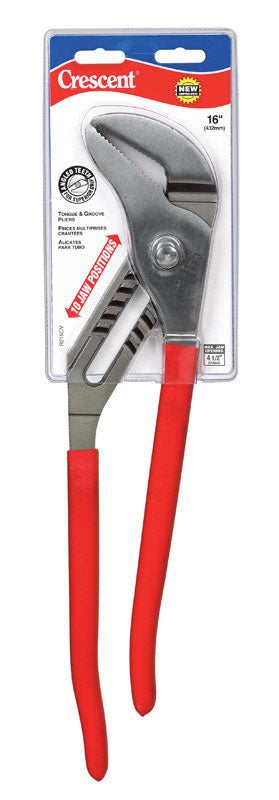 Crescent  16 in. Alloy Steel  Tongue and Groove Pliers  Red  1 pk