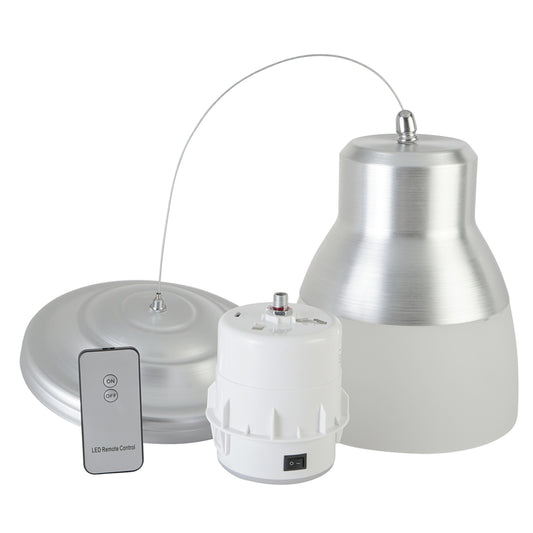 It's Exciting Lighting Brushed Nickel & Frosted Glass Shade Pendant IR LED Light 8.5 W x 7H in.