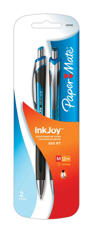 Papermate Ink Joy 550RT Blue Retractable Ball Point Pen 2 pk (Pack of 6)