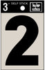 Hy-Ko 3 in. Black Vinyl Number 2 Self-Adhesive 1 pc. (Pack of 10)