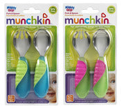 Munchkin 11338 Grip Fork & Spoon Assorted Colors 2 Piece Set