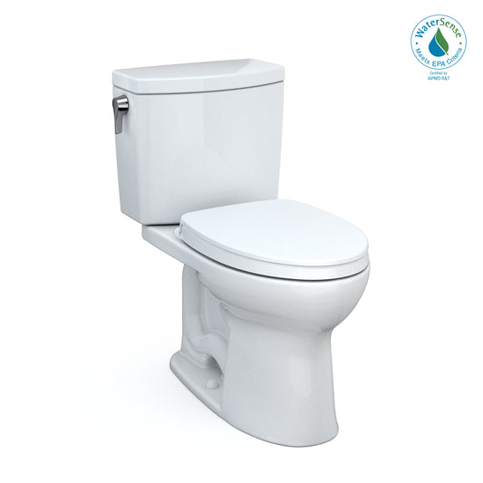 TOTO® Drake® II 1G® Two-Piece Elongated 1.0 GPF Universal Height Toilet with CEFIONTECT and SS124 SoftClose Seat, WASHLET+ Ready, Cotton White - MS454124CUFG#01