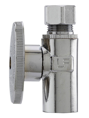 Straight Supply Stop Valve, Chrome, 1/2-In. Copper Sweat x 3/8-In. O.D. Compression