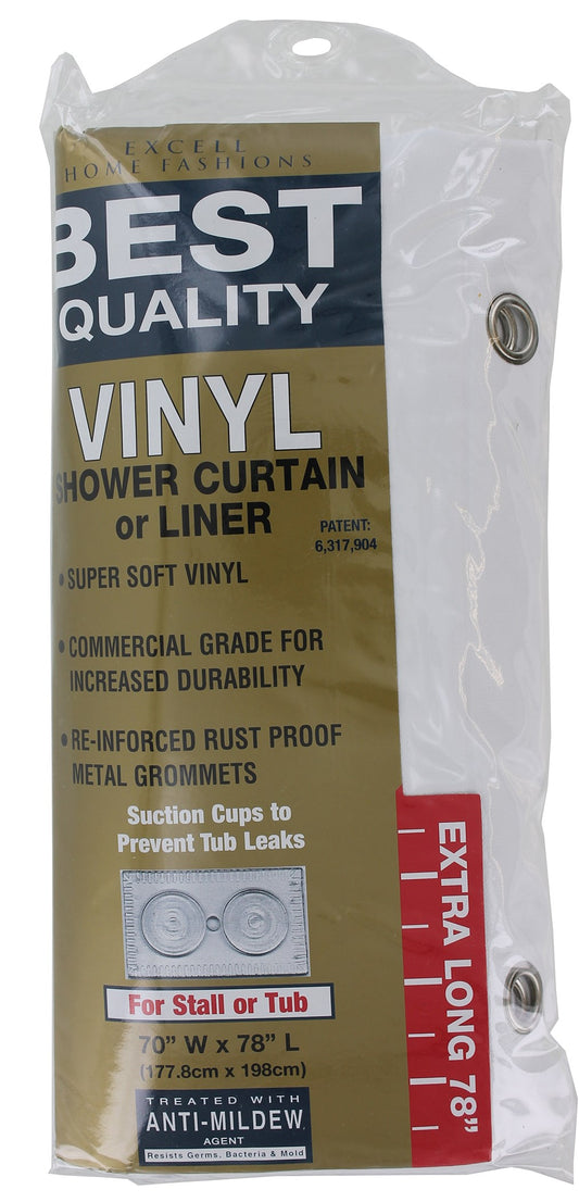 Excell 1Me-48O-899-100 70 X 78 Vinyl Shower Curtain Or Liner
