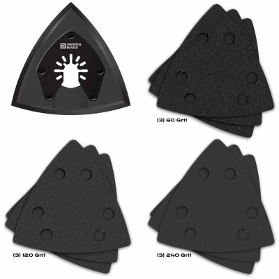 Imperial Blades One Fit 3-1/2 in. Triangular Sanding Set 10 pc