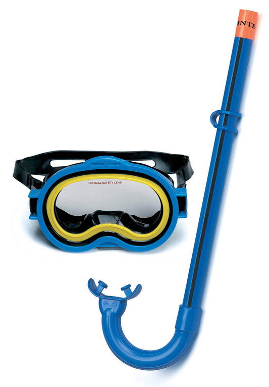 The Wet Set 55942e Blue & Yellow Adventurer Snorkel & Mask Swim Set