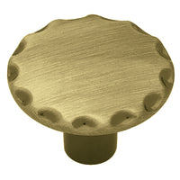 Scallop Edge Cabinet Knob, Antique Brass, 1-1/8-In. Round