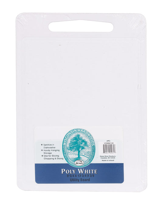 Snow River  9.8 in. W x 13.8 in. L Natural  White  Polypropylene  Cutting Board