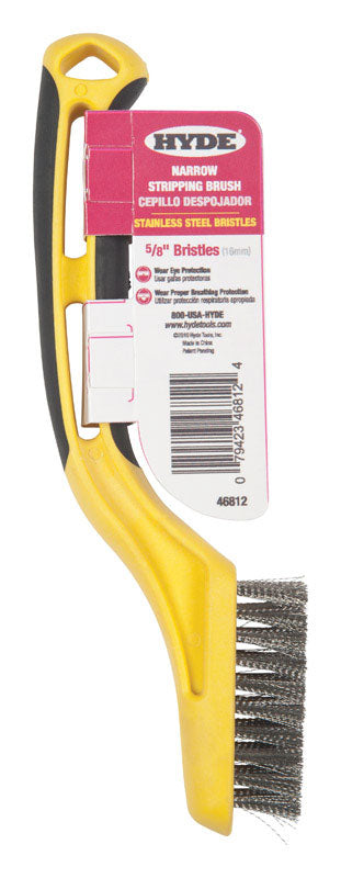 Hyde  0.62 in. W x 7 in. L Stainless Steel  Grout Brush