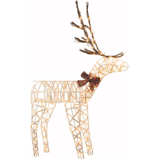 Celebrations LED White 48 in. 3D Wire Buck Yard Decor