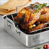 16.5 in Prima Stainless Steel Deep Roasting Pan Includes Basting Grill & V-Rack