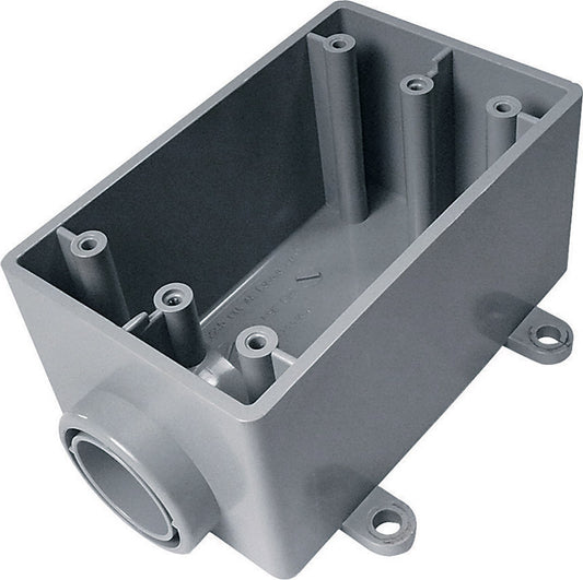 Cantex  2-3/4 in. Rectangle  PVC  1 gang Electrical Box  Gray