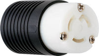 Locking Connector, 15-Amp, 125-Volt, Black/White
