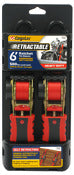Cargoloc 84055 6' Red Retractable Ratchet Tie Downs 2 Count
