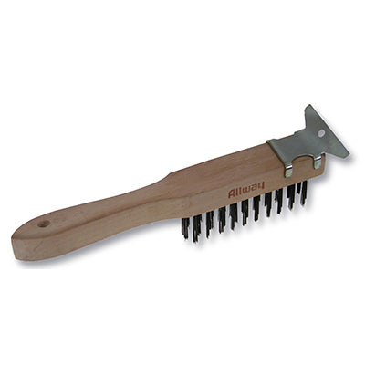 Allway Wire Scratch Brush with Wood Handle and Scraper, 1-1/2, 11 x 1-1/2