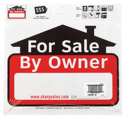 Hy-Ko English For Sale by Owner Sign Plastic 12 in. H x 13 in. W (Pack of 3)