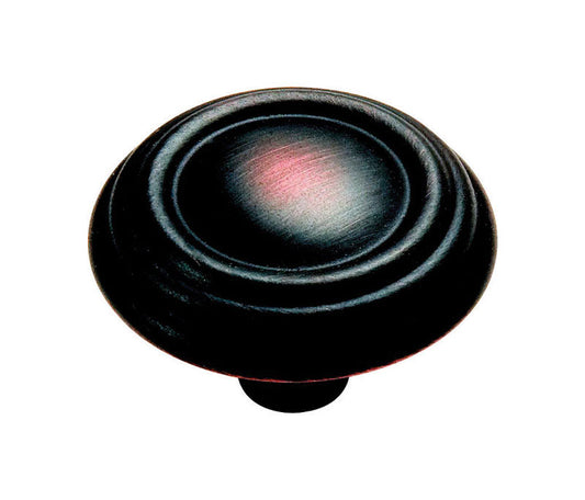 Amerock  Sterling Traditions  Round  Cabinet Knob  1-1/4 in. Dia. 7/8 in. Oil Rubbed Bronze  1 pk