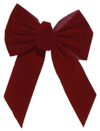 Christmas Bow, 5-Loop, Burgundy Velvet, 10 x 13 x 3-In.