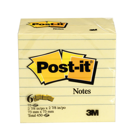 3M Post-it 3 in. W X 3 in. L Yellow Sticky Notes 6 pad