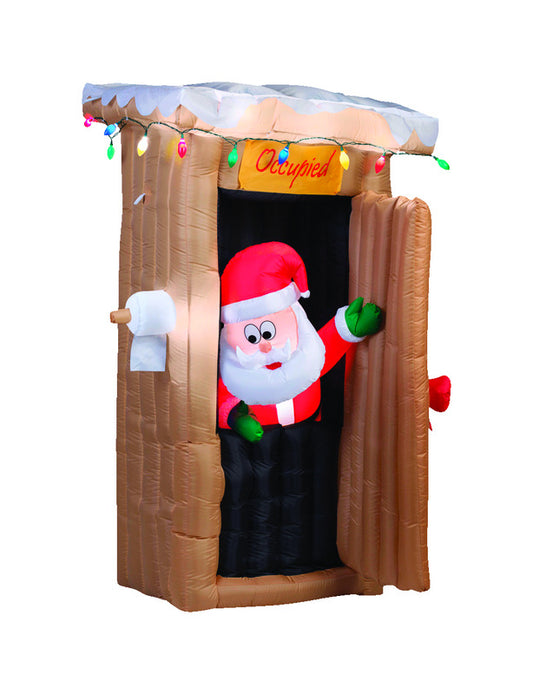 Gemmy Polyester Christmas Airblown Animated Santa Inflatable 72.05 H x 43.31 W x 43.31 L in.