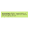 Spicely Organics - Organic Peppercorn - Black - Case of 6 - 0.45 oz.