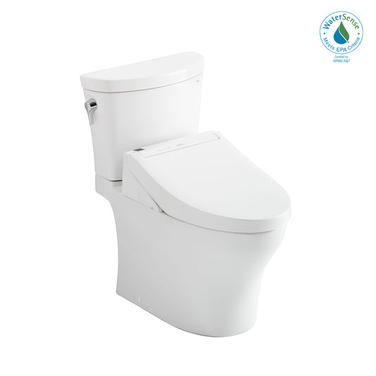 TOTO® WASHLET®+ Aquia IV® 1G® Arc Two-Piece Elongated Dual Flush 1.0 and 0.8 GPF Toilet with C5 Bidet Seat, Cotton White - MW4483084CUMFG#01