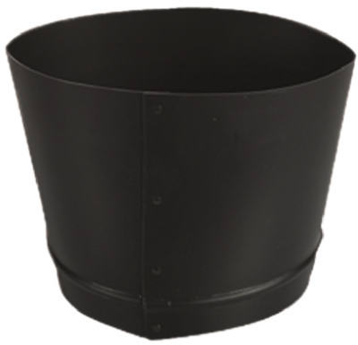 Adaptador de tubo de estufa ovalado a redondo, color negro, calibre 24, 8 pulgadas