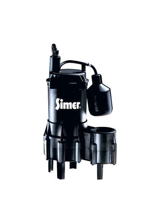 Simer 4/10 HP 5250 gph Thermoplastic Tethered Float Switch Sewage Pump