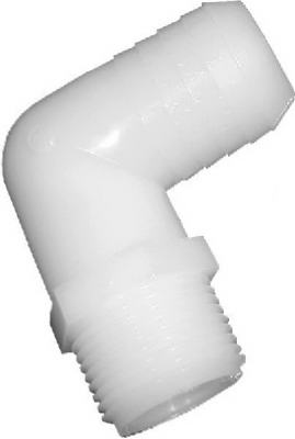 Amc 53720-1208 3/4" B X 1/2" MPT White Nylon Elbow