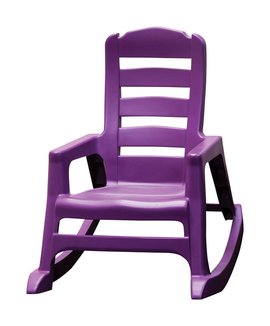 Adams & Co Bright Violet Polypropylene Stackable Kid's Rocking Chair 26.5 L x 28.8 H x 22.25 W in.