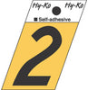 Hy-Ko 1-1/2 in. Black Aluminum Number 2 Self-Adhesive 1 pc. (Pack of 10)