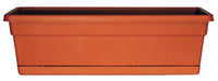 Dynamic Design WB3012TC 30" Terra Cotta Rolled Rim Window Boxes With Attached Trays (Pack of 12)