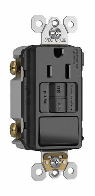 Pass & Seymour  15 amps 125 volt Black  GFCI Outlet  5-15R  1 pk