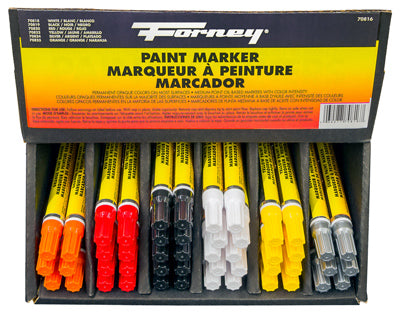 Forney  18 in. L x 6.5 in. W Black Paint Marker  48 pc.