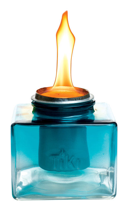 Tiki  Clean Burn  Glass  Teal  5.2 in. Tabletop Torch